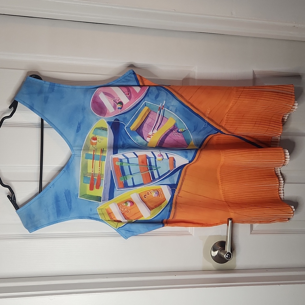 Ellen Negley Sleeveless Boat Print Top - Picture 3 of 3